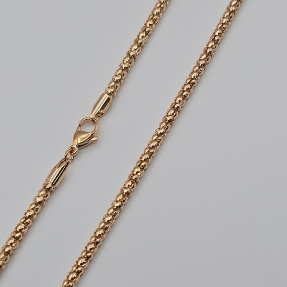 Bold Rose Gold Bead Chain Necklace – 17.7 Inch Luxe Polish Look, XPNL0016 - Picture 5 of 12